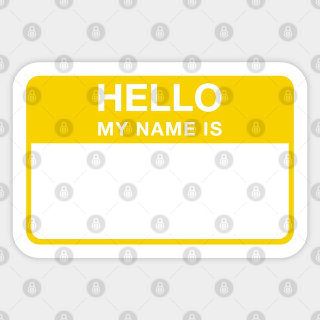 Hello My Name Is (Yellow) Sticker by powniels